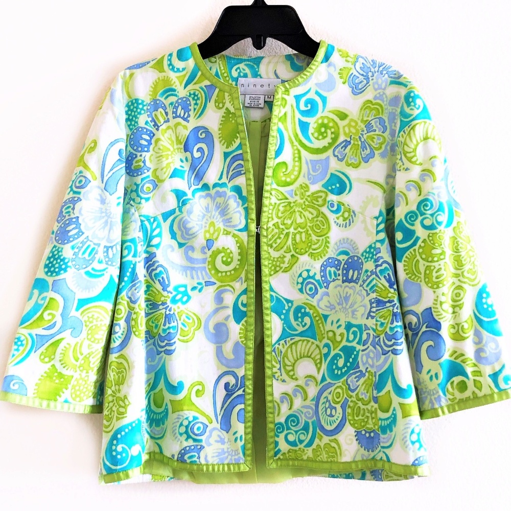 Summer Floral Print Cotton blazer